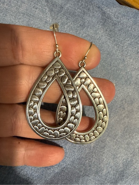 Brighton Jewelry - Brighton Silver Teardrop Earrings Reversible Polka Dot/Leopard Print EUC